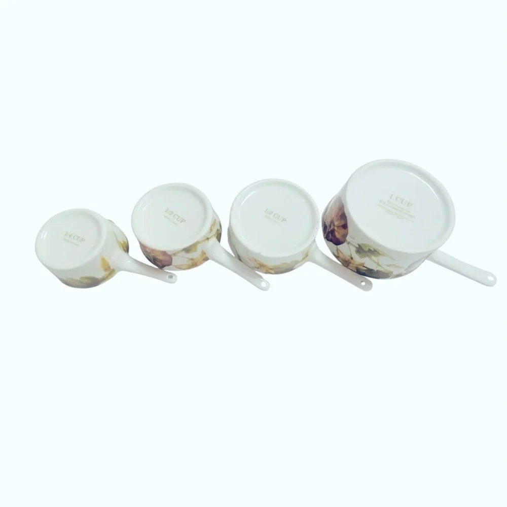 Williams Sonoma Botanical Pumpkin 4 Piece Ceramic Measuring Cup Set